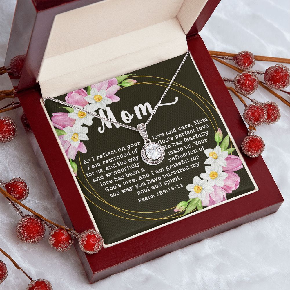 Eternal Hope CZ Crystal 14K White Gold Finish Necklace ~Psalm 139:13-14~