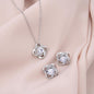 Love Knot CZ Crystal 14K White Gold Finish Necklace & Earring ~Exodus 20:12~
