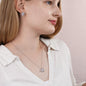 Love Knot CZ Crystal 14K White Gold Finish Necklace & Earring ~Exodus 20:12~