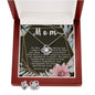 Love Knot CZ Crystal 14K White Gold Finish Necklace & Earring ~Exodus 20:12~