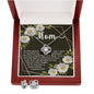 Love Knot CZ Crystal 14K White Gold Finish Necklace & Earring ~Colossians 3:20~