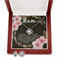 Love Knot CZ Crystal 14K White Gold Finish Necklace & Earring ~Proverbs 31:25-28~