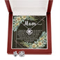 Love Knot CZ Crystal 14K White Gold Finish Necklace & Earring ~Psalm 127:3~