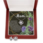 Love Knot CZ Crystal 14K White Gold Finish Necklace & Earring ~1 Timothy 5:8~