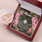 Love Knot CZ Crystal 14K White Gold Finish Necklace & Earring ~Isaiah 66:13~