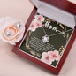 Love Knot CZ Crystal 14K White Gold Finish Necklace & Earring ~Proverbs 31:25-28~