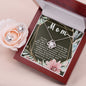 Love Knot CZ Crystal 14K White Gold Finish Necklace & Earring ~Exodus 20:12~