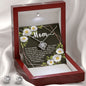 Love Knot CZ Crystal 14K White Gold Finish Necklace & Earring ~Colossians 3:20~