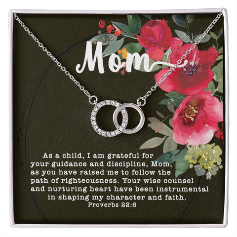 Perfect Pair CZ Crystal 14K White Gold Finish Necklace ~Proverbs 22:6~
