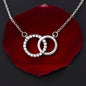Perfect Pair CZ Crystal 14K White Gold Finish Necklace ~Proverbs 31:25-28~