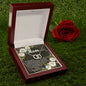 Perfect Pair CZ Crystal 14K White Gold Finish Necklace ~Colossians 3:20~