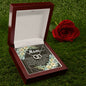 Perfect Pair CZ Crystal 14K White Gold Finish Necklace ~Psalm 127:3~