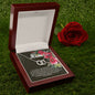 Perfect Pair CZ Crystal 14K White Gold Finish Necklace ~Proverbs 22:6~