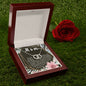 Perfect Pair CZ Crystal 14K White Gold Finish Necklace ~Exodus 20:12~