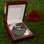 Perfect Pair CZ Crystal 14K White Gold Finish Necklace ~John 19:26-27~