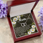 Perfect Pair CZ Crystal 14K White Gold Finish Necklace ~Colossians 3:20~
