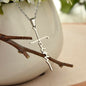 Artisan Crafted Stainless Steel Faith Cross Necklace ~Exodus 20:12~