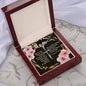 Artisan Crafted Stainless Steel Faith Cross Necklace ~Proverbs 31:25-28~