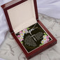 Artisan Crafted Stainless Steel Faith Cross Necklace ~John 19:26-27~