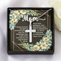 Artisan Crafted Stainless Steel Cross Necklace ~Psalm 127:3~