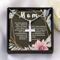 Artisan Crafted Stainless Steel Cross Necklace ~Exodus 20:12~