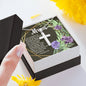 Artisan Crafted Stainless Steel Cross Necklace ~1 Timothy 5:8~
