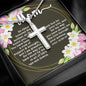 Artisan Crafted Stainless Steel Cross Necklace ~John 19:26-27~