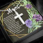 Artisan Crafted Stainless Steel Cross Necklace ~1 Timothy 5:8~