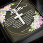 Artisan Crafted Stainless Steel Cross Necklace ~Psalm 139:13-14~
