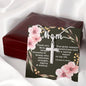 Artisan Crafted Stainless Steel Cross Necklace ~Proverbs 31:25-28~