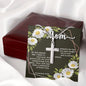 Artisan Crafted Stainless Steel Cross Necklace ~Colossians 3:20~