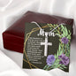 Artisan Crafted Stainless Steel Cross Necklace ~1 Timothy 5:8~