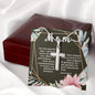 Artisan Crafted Stainless Steel Cross Necklace ~Exodus 20:12~
