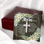 Artisan Crafted Stainless Steel Cross Necklace ~Psalm 127:3~