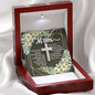 Artisan Crafted Stainless Steel Cross Necklace ~Psalm 127:3~