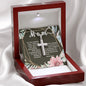 Artisan Crafted Stainless Steel Cross Necklace ~Exodus 20:12~