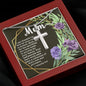 Artisan Crafted Stainless Steel Cross Necklace ~1 Timothy 5:8~