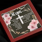 Artisan Crafted Stainless Steel Cross Necklace ~Proverbs 31:25-28~