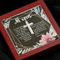 Artisan Crafted Stainless Steel Cross Necklace ~Exodus 20:12~
