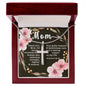 Artisan Crafted Stainless Steel Cross Necklace ~Proverbs 31:25-28~