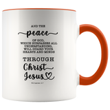 Typography Dishwasher Safe Accent Mugs - Guard Your Heart Through Christ Jesus ~Philippians 4:7~