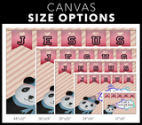 Hope Inspiring Nursery & Kids Bedroom Framed Canvas Wall Art - I Am A Child Of God ~John 1:12~ (Design: Panda 2)