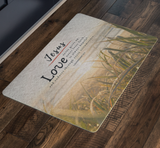 Bible Verses Anti-Slip Protective Doormat - Love Never Loses Faith ~1 Corinthians 13:7~