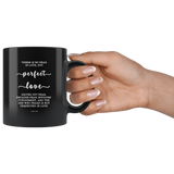 Typography Dishwasher Safe Black Mugs - Perfect Love Expels Fear ~1 John 4:18~