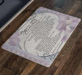 Bible Verses Anti-Slip Protective Doormat Prayer for Protection ~Psalm 91:9-16~ (Design: Flower Frame 3)