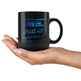 Bible Verses Black Mugs - Psalm 61:2 (Design 18) - Meditate Healing Christian Store