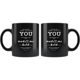 Typography Dishwasher Safe Black Mugs - Strength In My Soul ~Psalm 138:3~