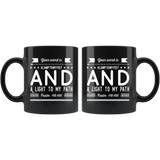 Bible Verses Black Mugs - Psalm 119:105 (Design 14) - Meditate Healing Christian Store