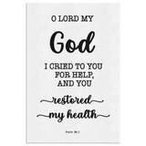 Minimalist Typography Framed Canvas - O Lord My God, You Healed Me ~Psalm 30:2~