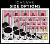Hope Inspiring Nursery & Kids Bedroom Framed Canvas Wall Art - I Am God's Masterpiece ~Ephesians 2:10~ (Design: Panda 1)